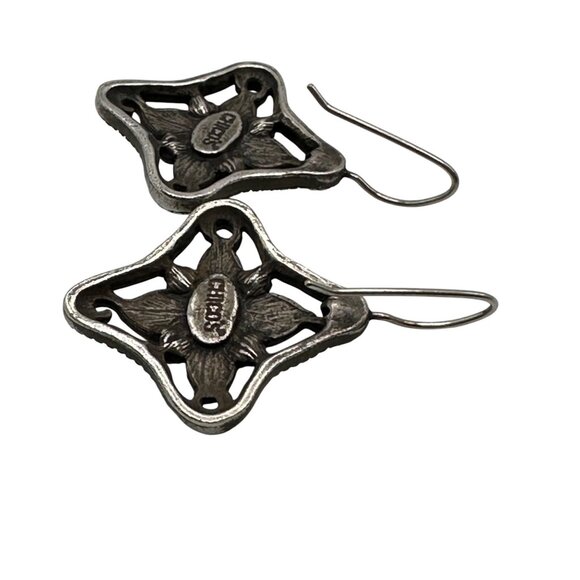 Chico's Earrings Jewlery Statement Dangle Drop Silver Tone Red - Picture 5 of 7